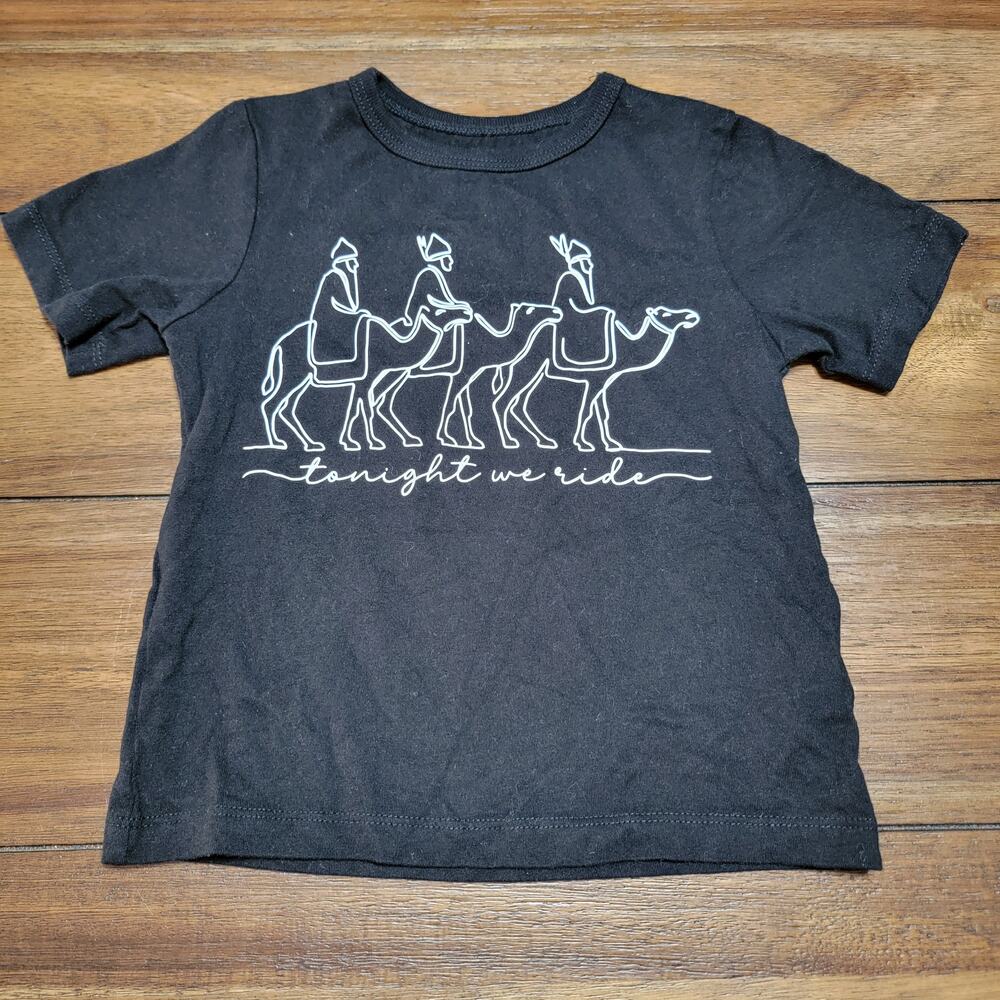 3 Wise Men Toddler Black Tee (Children's Place) "Tonight We Ride" - Size 2T